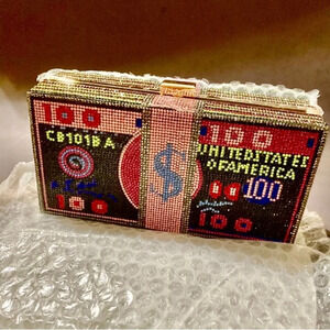 Rhinestone And Bedazzled Clutch Crosdbody Bag Brand New